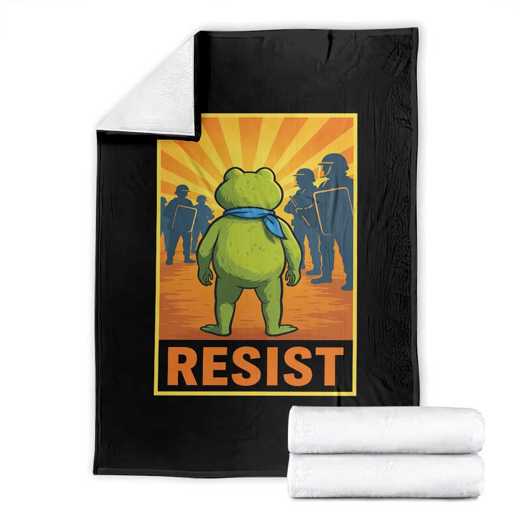 Resist Frog Graphic Throw Blanket Protest Stand Against Fascism - Wonder Print Shop