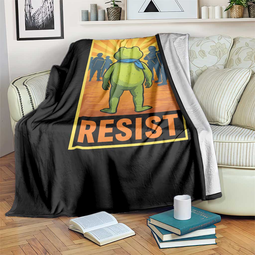Resist Frog Graphic Throw Blanket Protest Stand Against Fascism - Wonder Print Shop