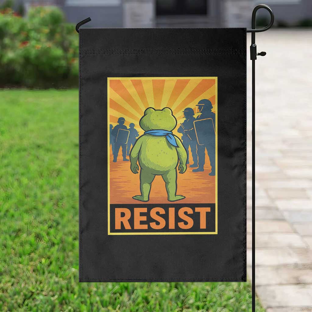 Resist Frog Graphic Garden Flag Protest Stand Against Fascism - Wonder Print Shop