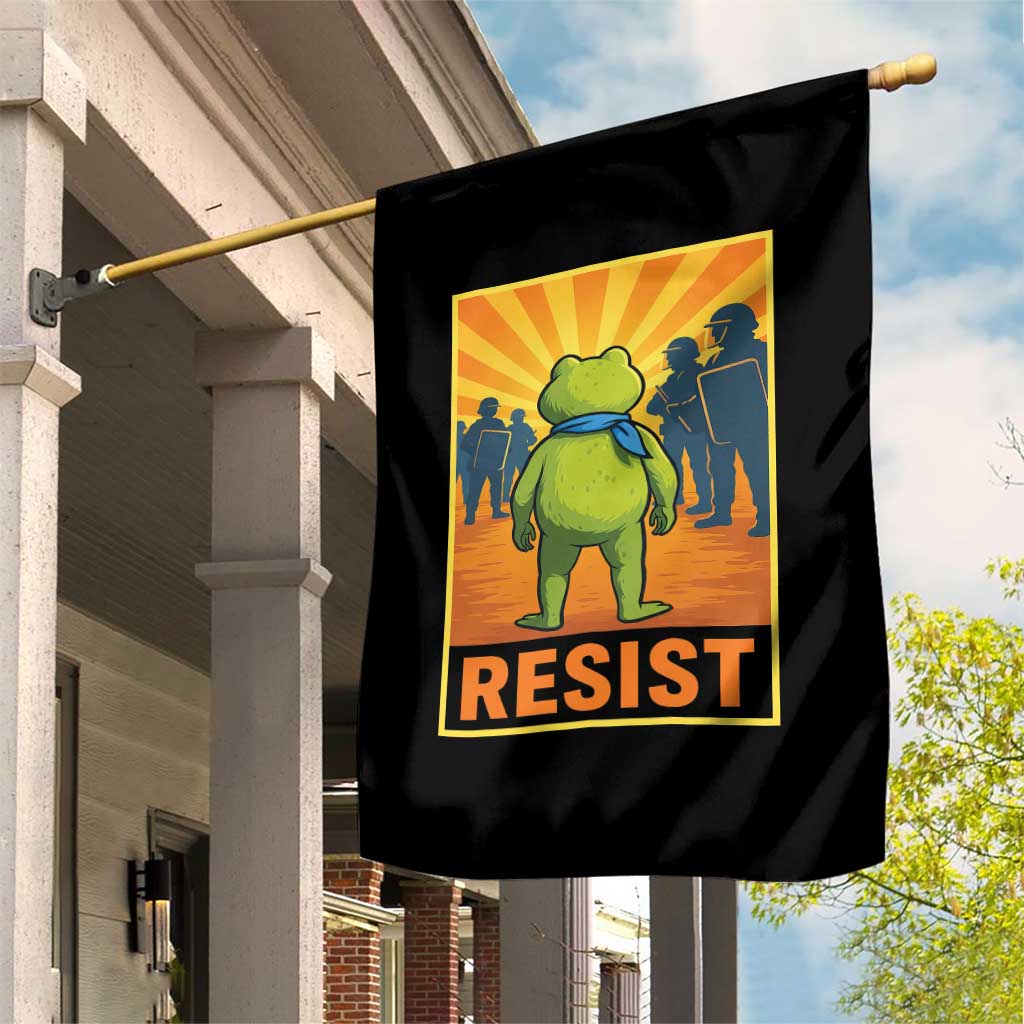 Resist Frog Graphic Garden Flag Protest Stand Against Fascism - Wonder Print Shop