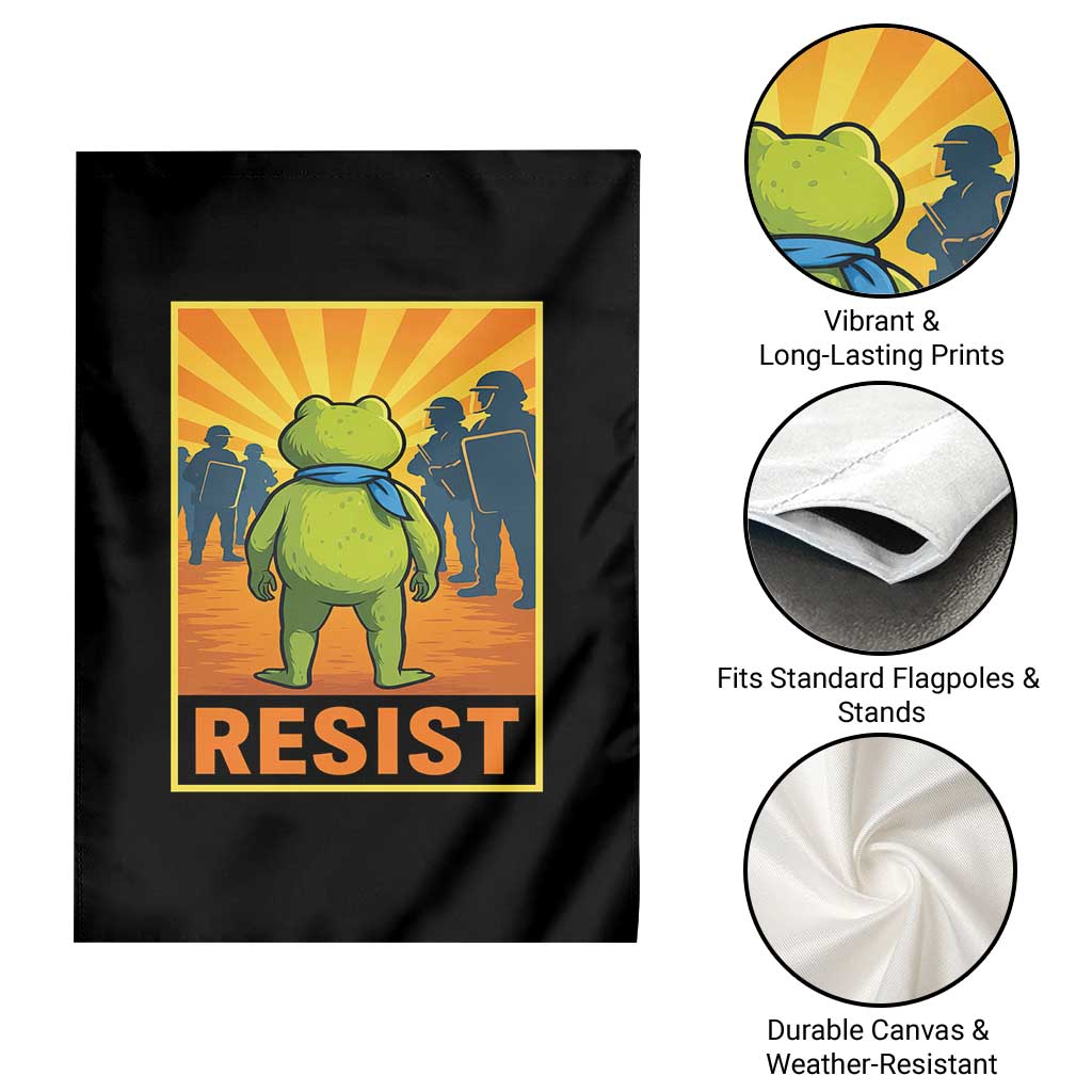 Resist Frog Graphic Garden Flag Protest Stand Against Fascism - Wonder Print Shop