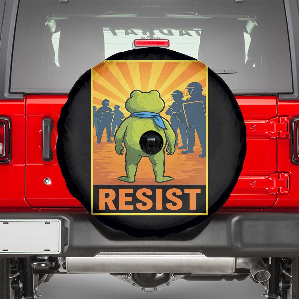 Resist Frog Graphic Spare Tire Cover Protest Stand Against Fascism - Wonder Print Shop