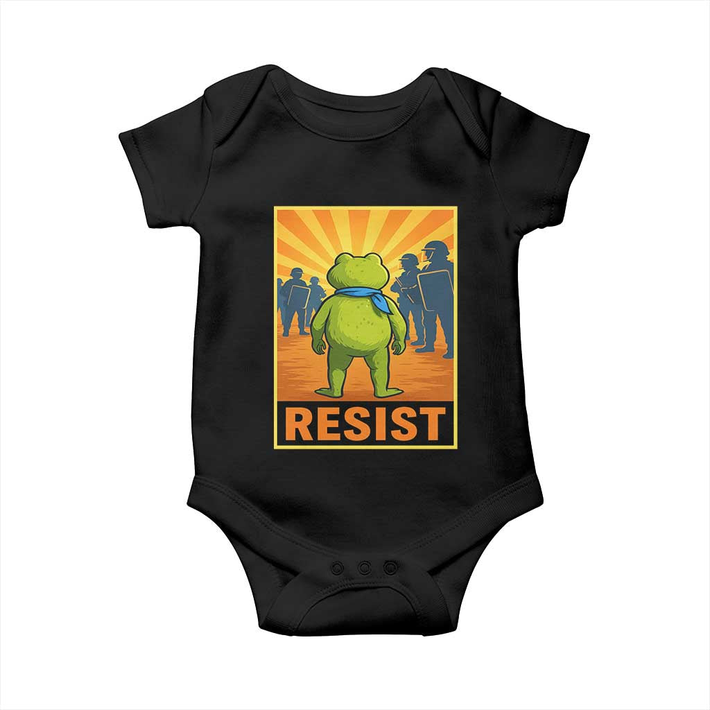 Resist Frog Graphic Baby Onesie Protest Stand Against Fascism - Wonder Print Shop