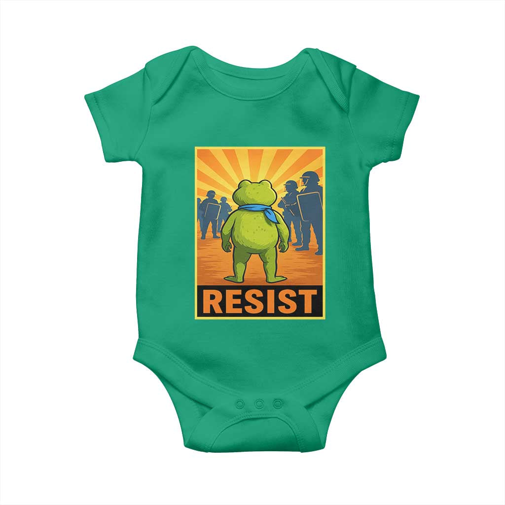 Resist Frog Graphic Baby Onesie Protest Stand Against Fascism - Wonder Print Shop