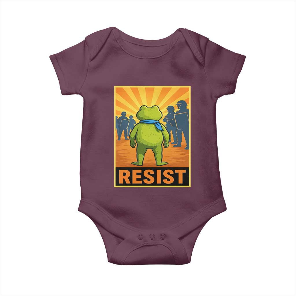Resist Frog Graphic Baby Onesie Protest Stand Against Fascism - Wonder Print Shop