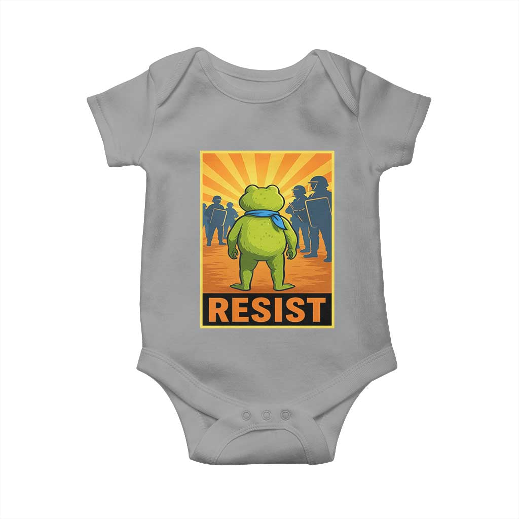 Resist Frog Graphic Baby Onesie Protest Stand Against Fascism - Wonder Print Shop