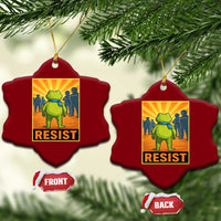 Resist Frog Graphic Ceramic Ornament Protest Stand Against Fascism - Wonder Print Shop