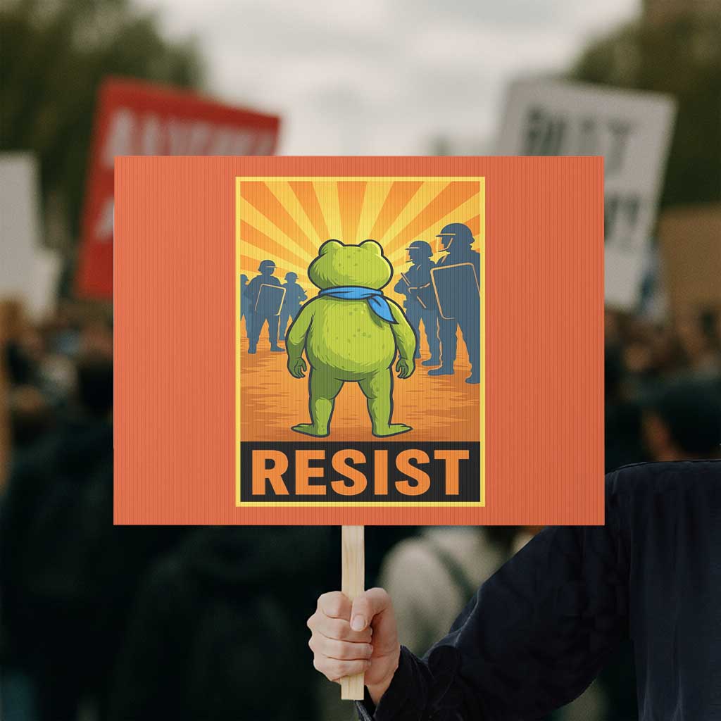 Resist Frog Graphic Protest Sign Protest Stand Against Fascism - Wonder Print Shop