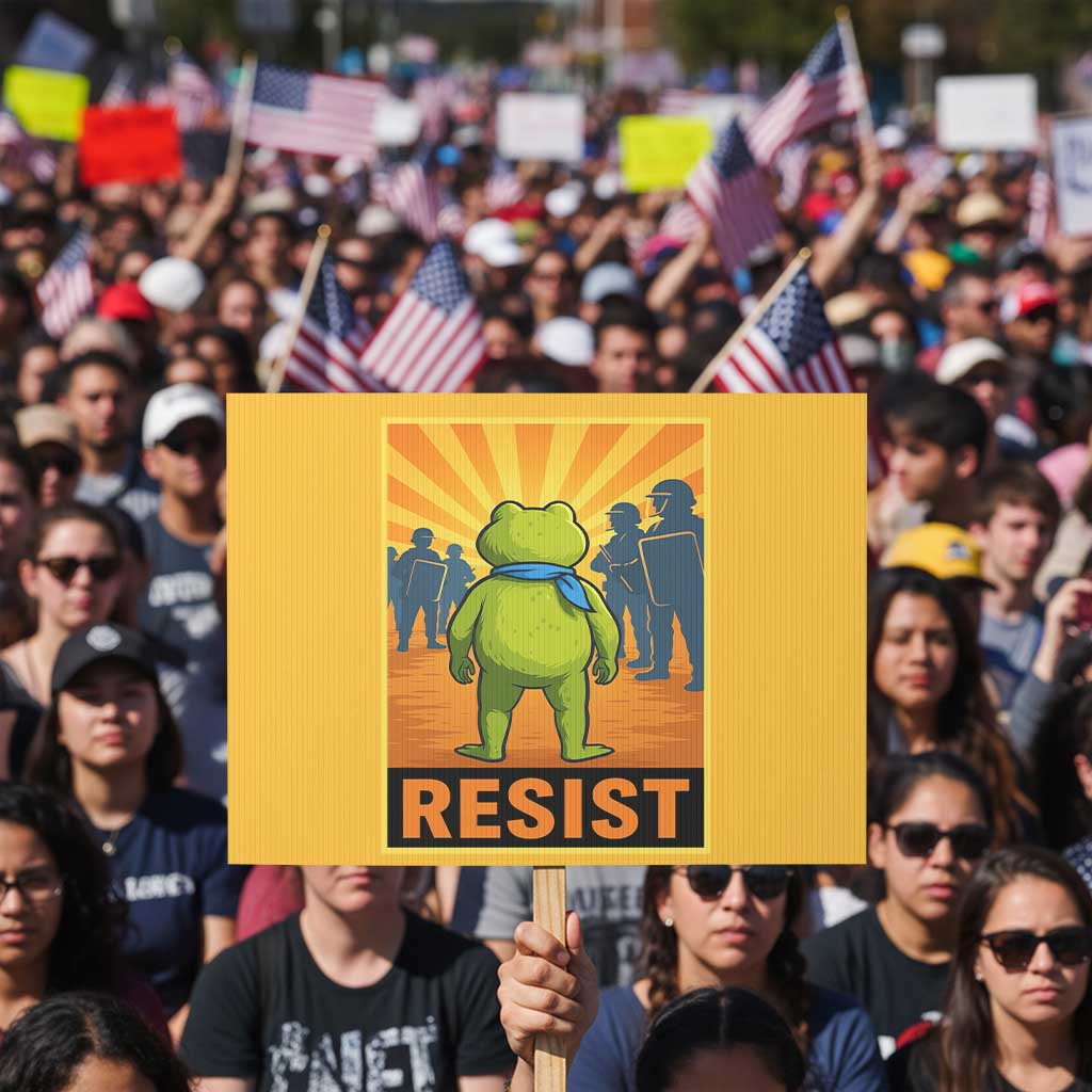 Resist Frog Graphic Protest Sign Protest Stand Against Fascism - Wonder Print Shop