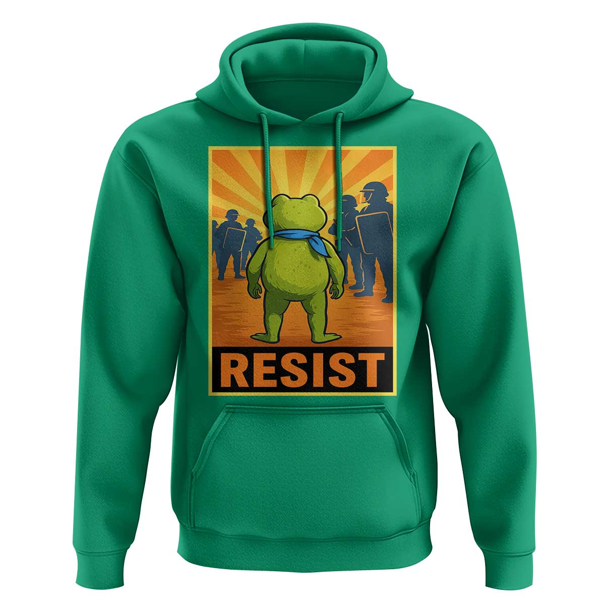 Resist Frog Graphic Hoodie Protest Stand Against Fascism - Wonder Print Shop