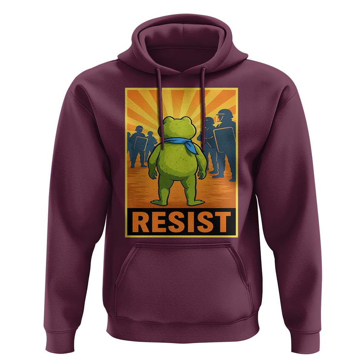 Resist Frog Graphic Hoodie Protest Stand Against Fascism - Wonder Print Shop