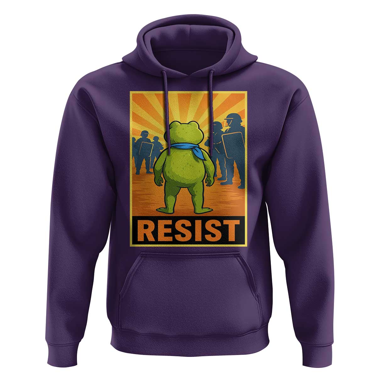 Resist Frog Graphic Hoodie Protest Stand Against Fascism - Wonder Print Shop