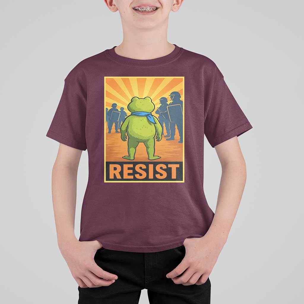Resist Frog Graphic T Shirt For Kid Protest Stand Against Fascism - Wonder Print Shop