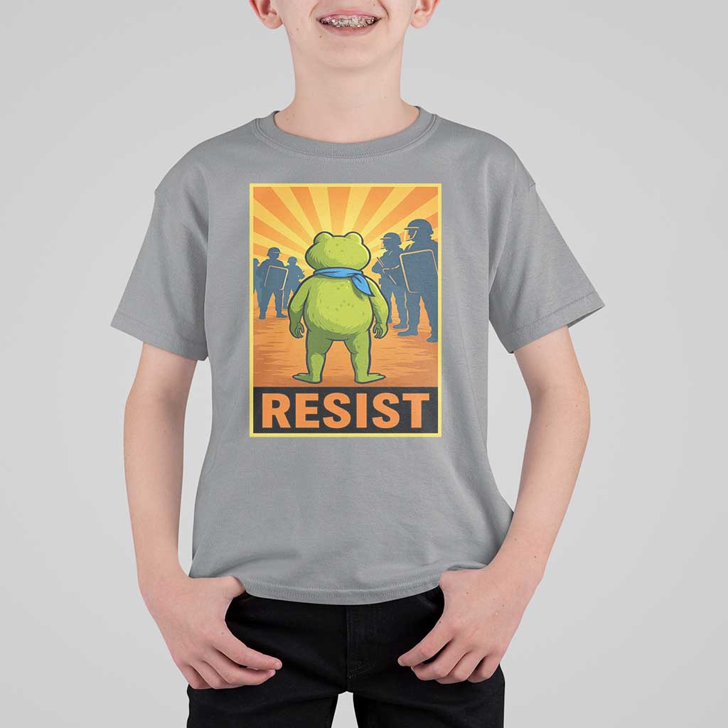 Resist Frog Graphic T Shirt For Kid Protest Stand Against Fascism - Wonder Print Shop