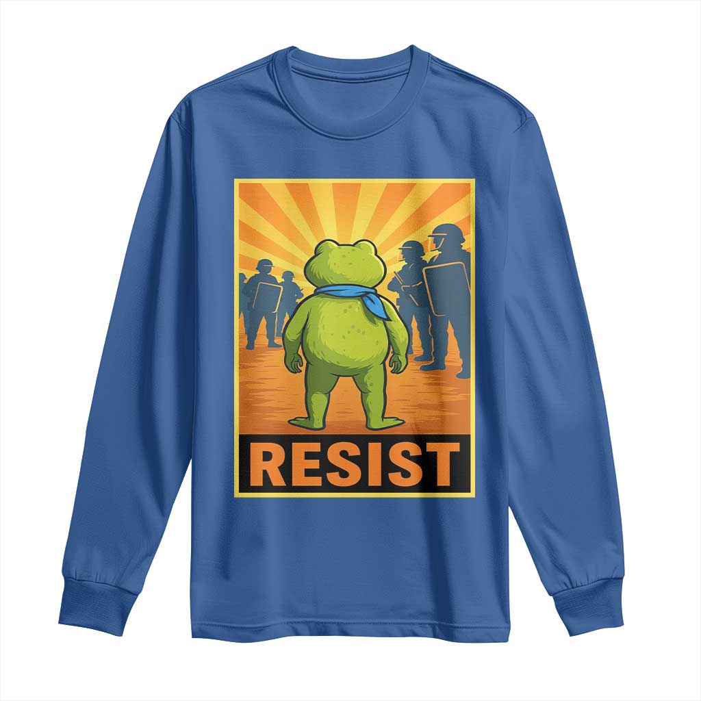 Resist Frog Graphic Long Sleeve Shirt Protest Stand Against Fascism - Wonder Print Shop