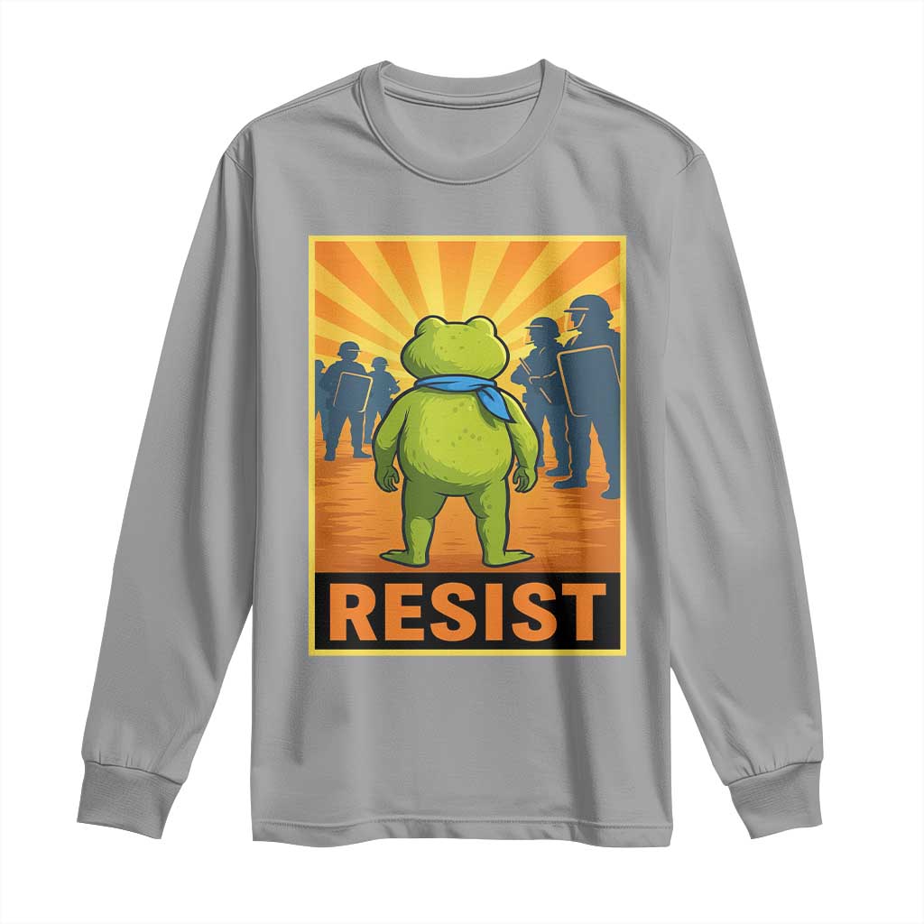 Resist Frog Graphic Long Sleeve Shirt Protest Stand Against Fascism - Wonder Print Shop