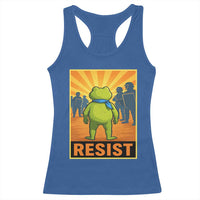 Resist Frog Graphic Racerback Tank Top Protest Stand Against Fascism - Wonder Print Shop
