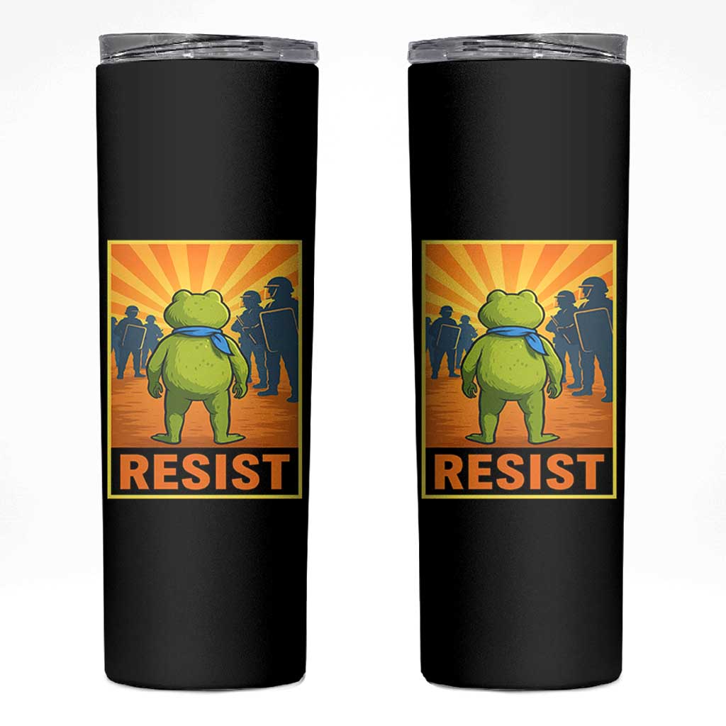 Resist Frog Graphic Skinny Tumbler Protest Stand Against Fascism - Wonder Print Shop