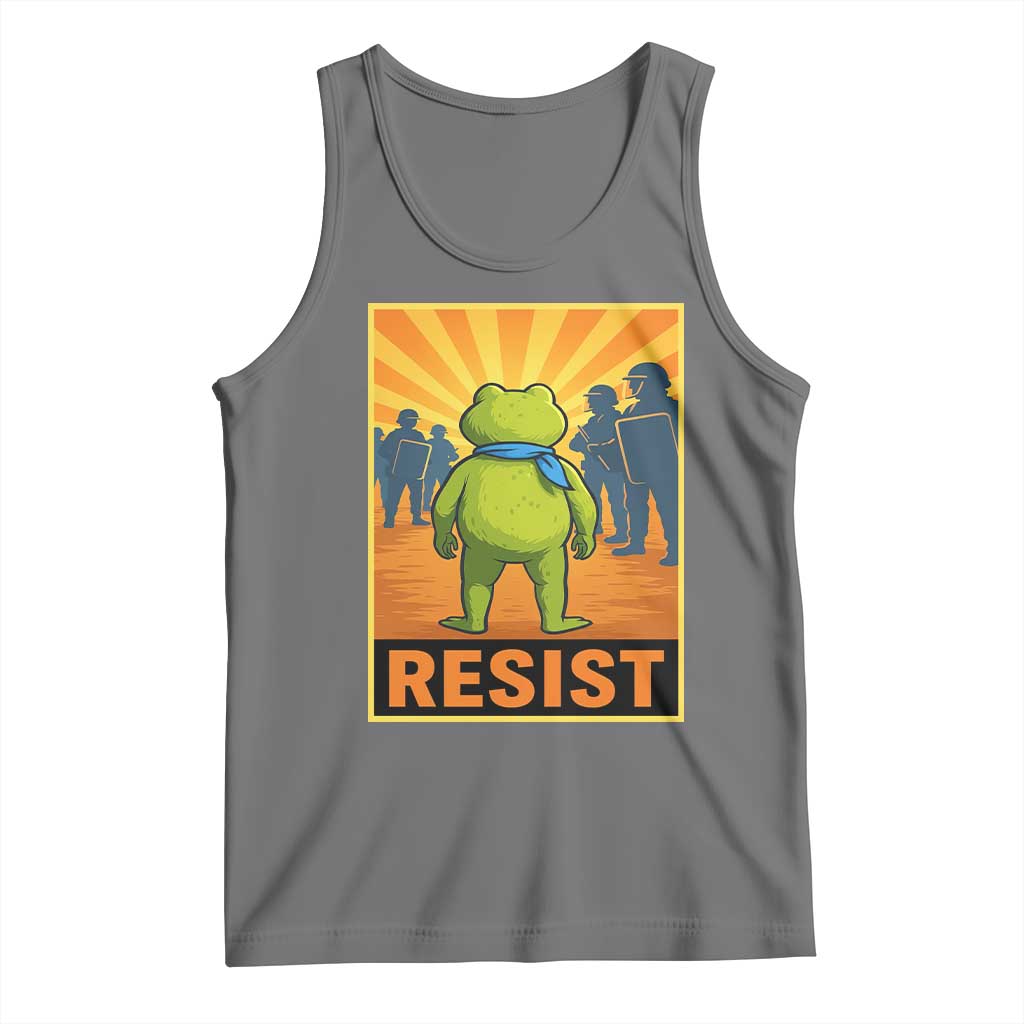 Resist Frog Graphic Tank Top Protest Stand Against Fascism - Wonder Print Shop
