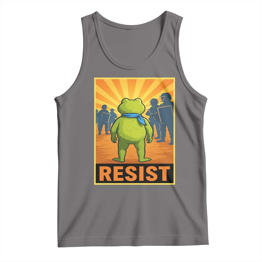 Resist Frog Graphic Tank Top Protest Stand Against Fascism - Wonder Print Shop