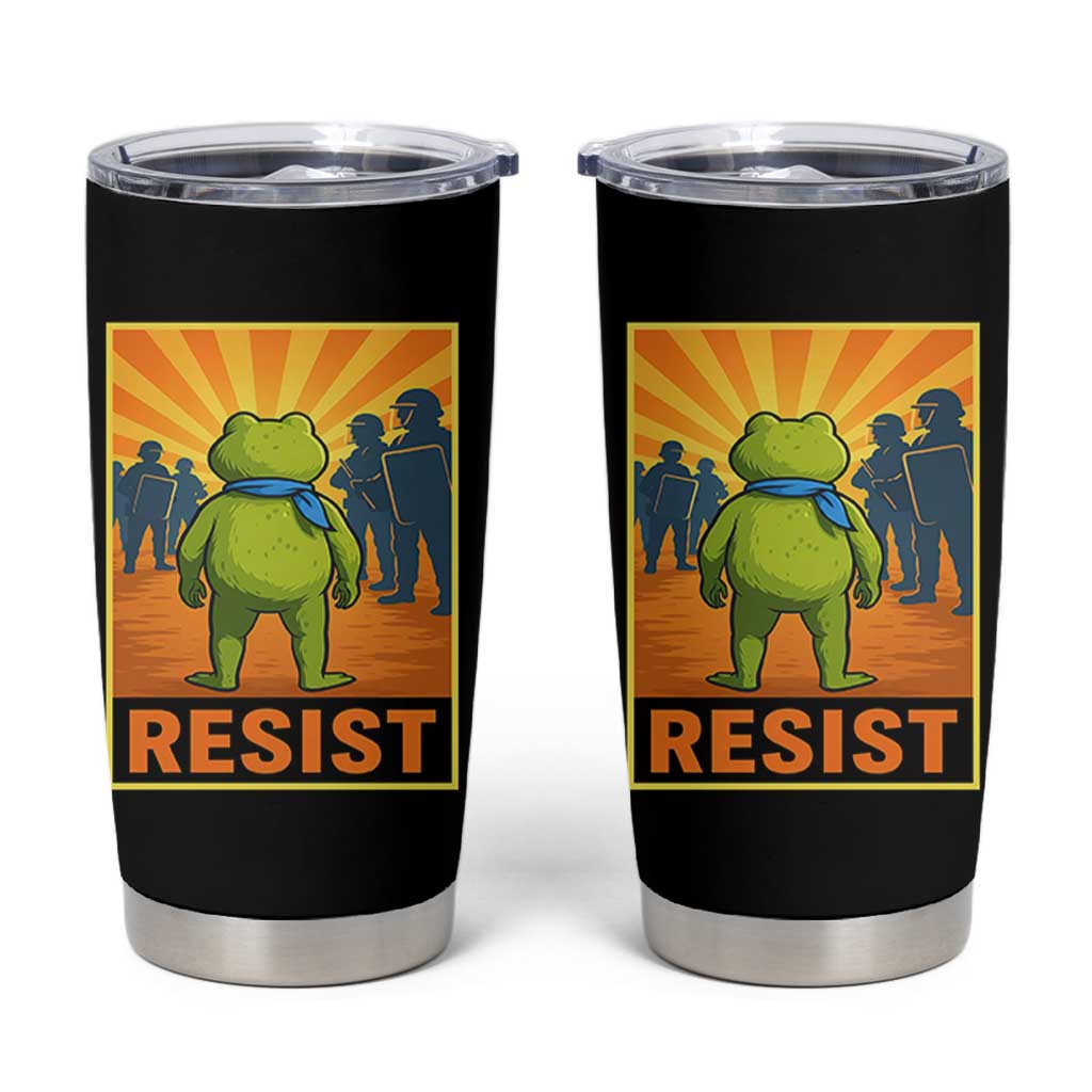 Resist Frog Graphic Tumbler Cup Protest Stand Against Fascism - Wonder Print Shop