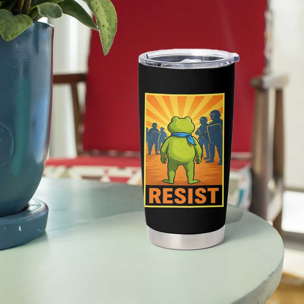 Resist Frog Graphic Tumbler Cup Protest Stand Against Fascism - Wonder Print Shop