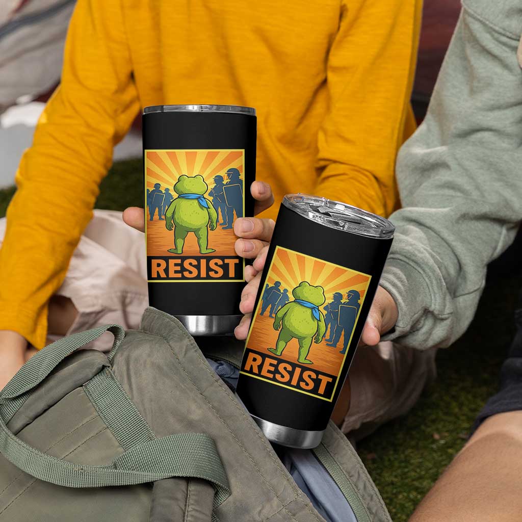 Resist Frog Graphic Tumbler Cup Protest Stand Against Fascism - Wonder Print Shop