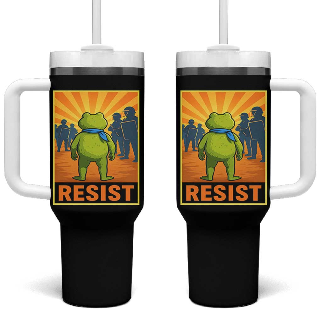 Resist Frog Graphic Tumbler With Handle Protest Stand Against Fascism - Wonder Print Shop
