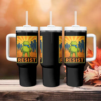 Resist Frog Graphic Tumbler With Handle Protest Stand Against Fascism - Wonder Print Shop