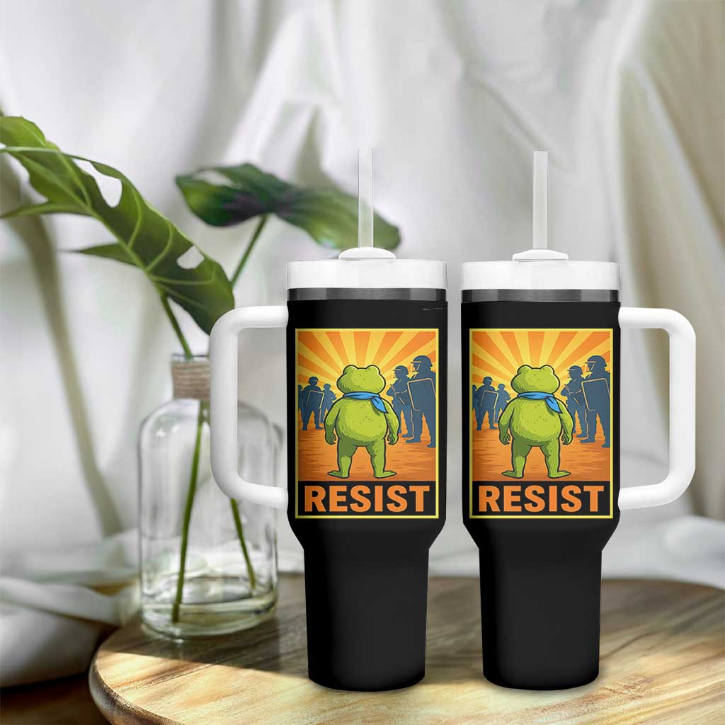 Resist Frog Graphic Tumbler With Handle Protest Stand Against Fascism - Wonder Print Shop