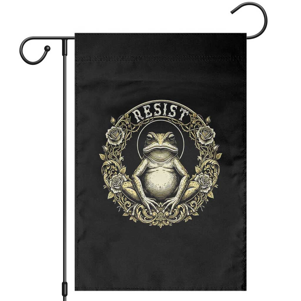 Zen Frog Resist Garden Flag Sacred Resistance Protest Ornate Style Graphic - Wonder Print Shop