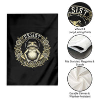 Zen Frog Resist Garden Flag Sacred Resistance Protest Ornate Style Graphic - Wonder Print Shop