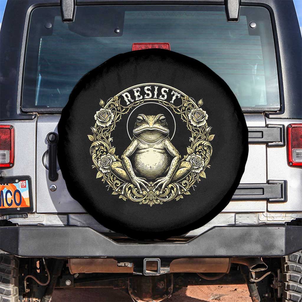 Zen Frog Resist Spare Tire Cover Sacred Resistance Protest Ornate Style Graphic - Wonder Print Shop