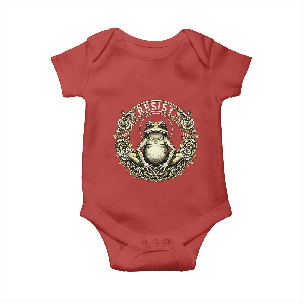 Zen Frog Resist Baby Onesie Sacred Resistance Protest Ornate Style Graphic - Wonder Print Shop