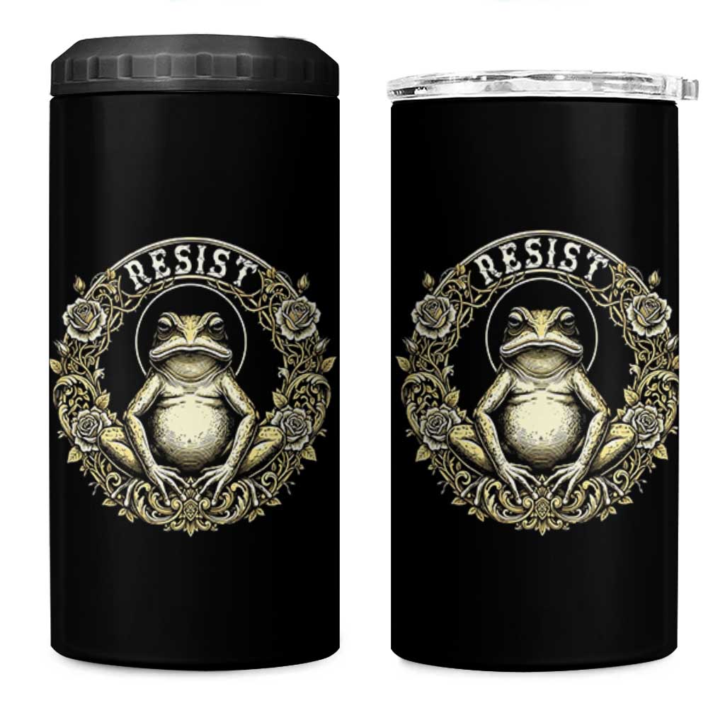 Zen Frog Resist 4 in 1 Can Cooler Tumbler Sacred Resistance Protest Ornate Style Graphic - Wonder Print Shop