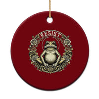 Zen Frog Resist Ceramic Ornament Sacred Resistance Protest Ornate Style Graphic - Wonder Print Shop