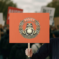 Zen Frog Resist Protest Sign Sacred Resistance Protest Ornate Style Graphic - Wonder Print Shop
