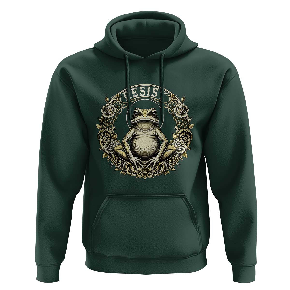 Zen Frog Resist Hoodie Sacred Resistance Protest Ornate Style Graphic - Wonder Print Shop
