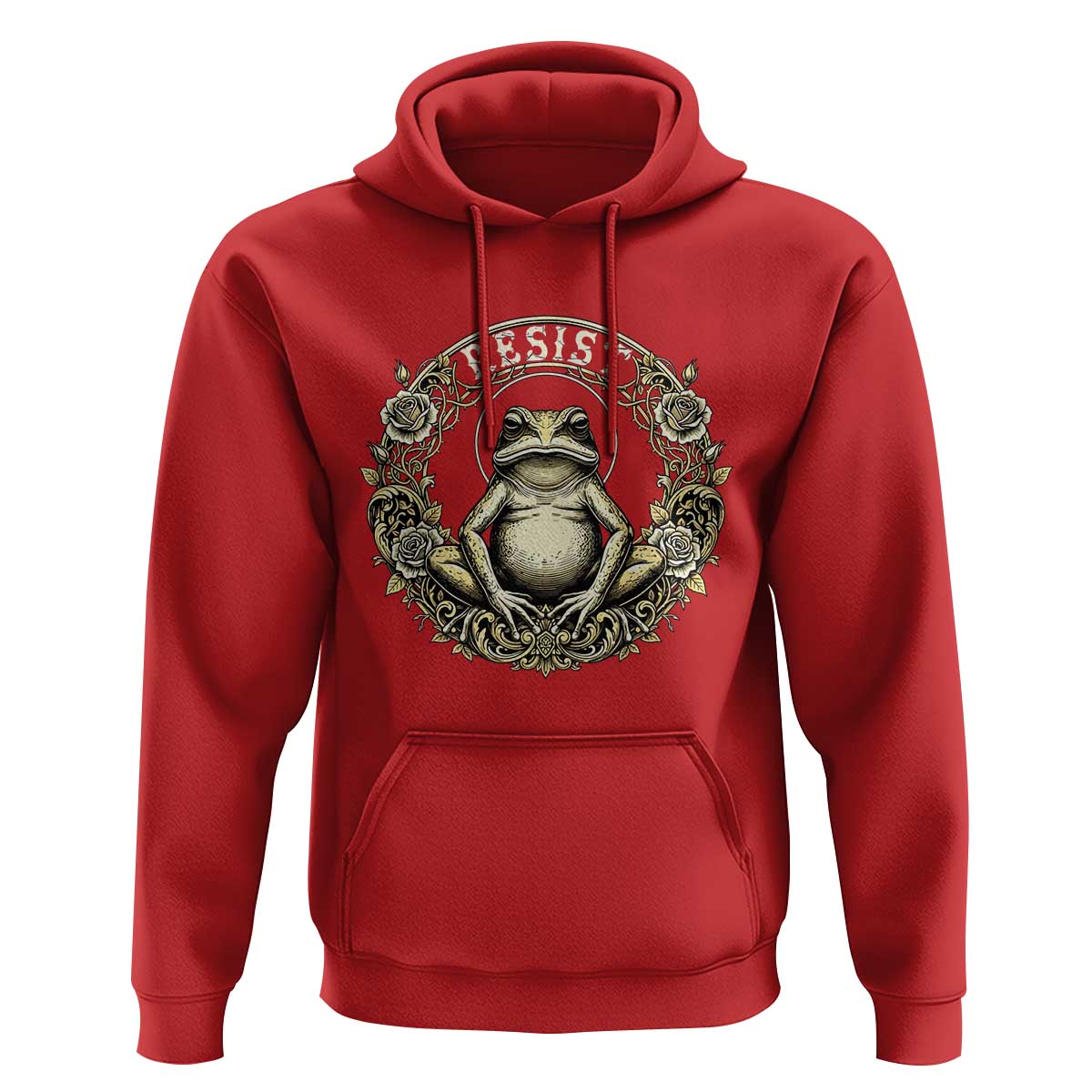 Zen Frog Resist Hoodie Sacred Resistance Protest Ornate Style Graphic - Wonder Print Shop