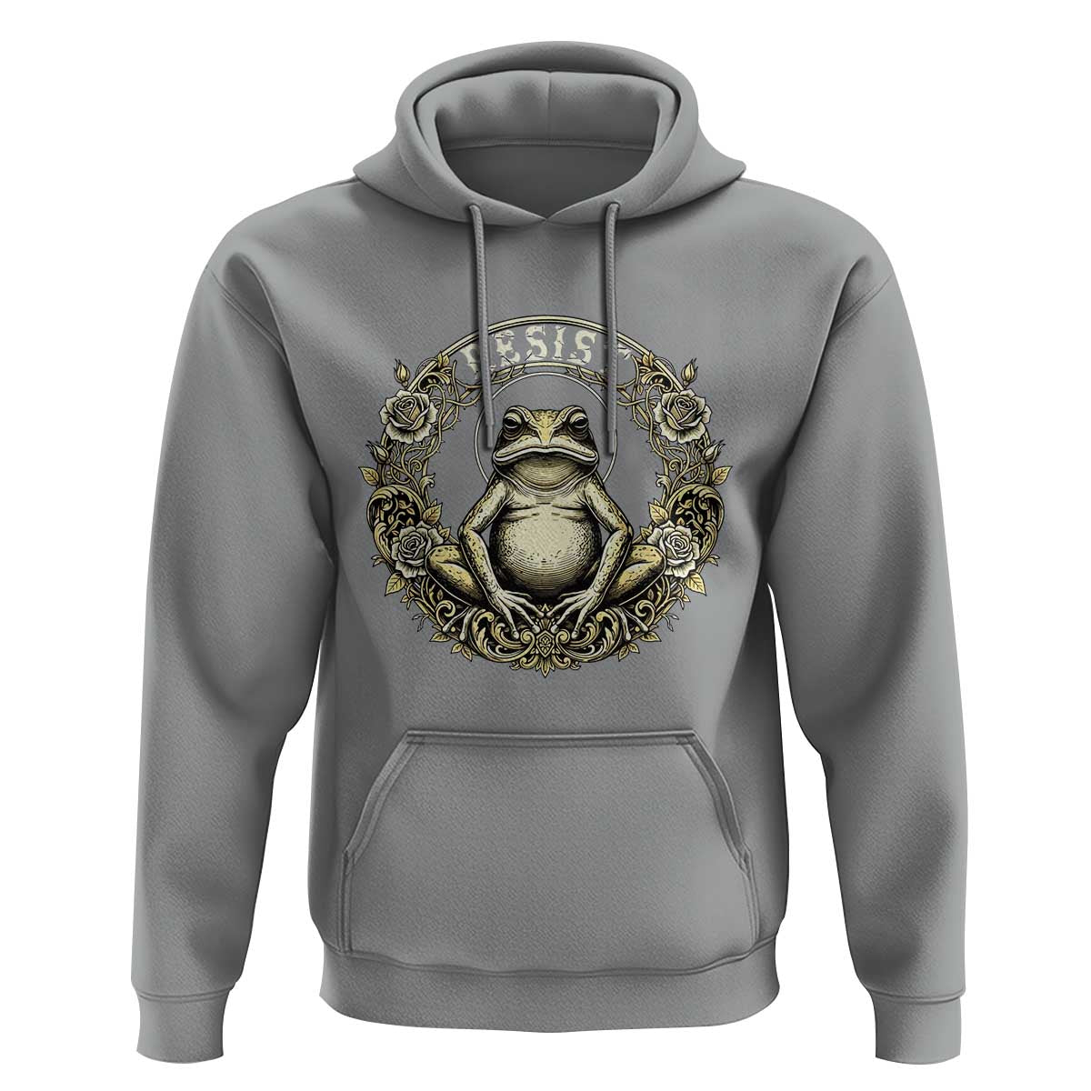 Zen Frog Resist Hoodie Sacred Resistance Protest Ornate Style Graphic - Wonder Print Shop