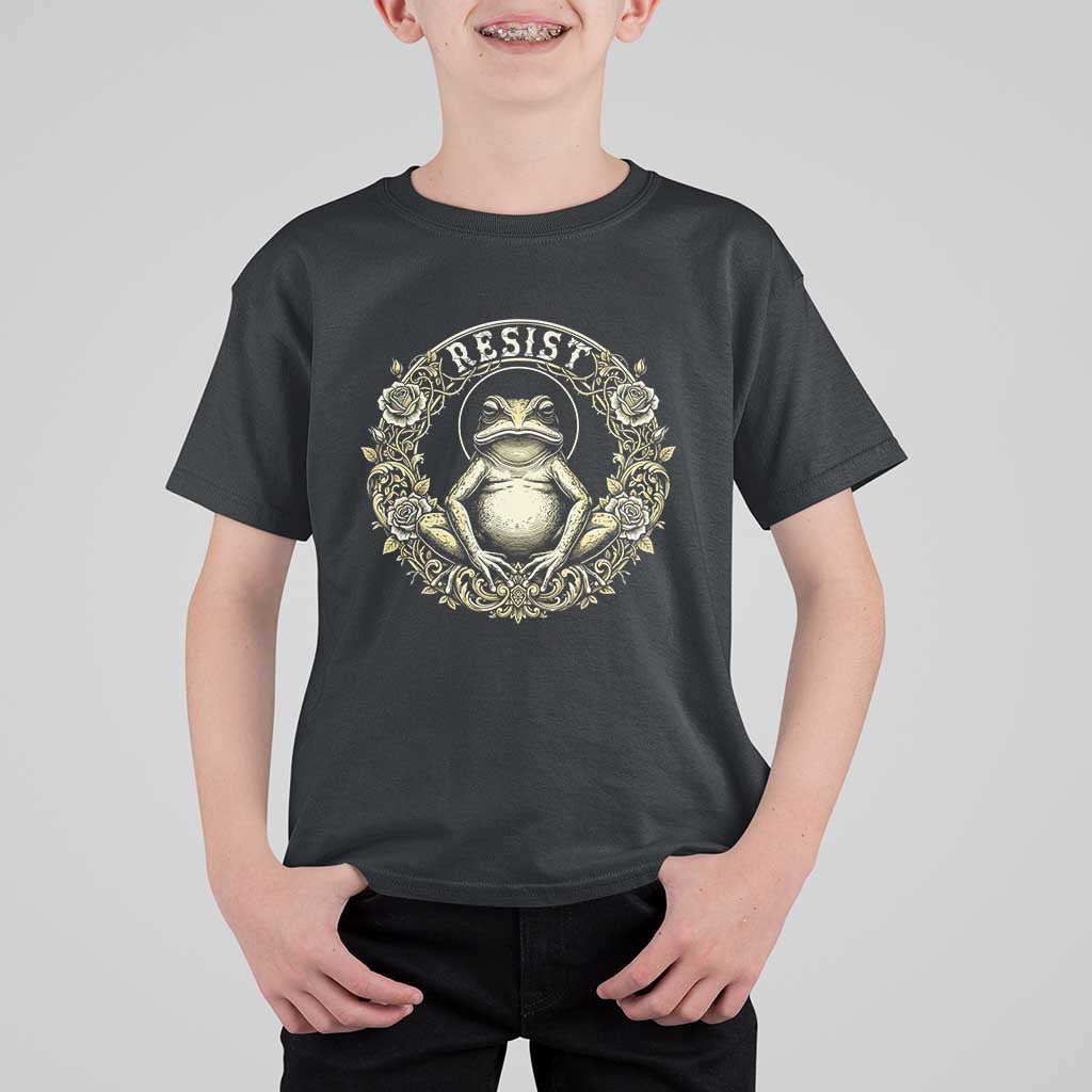 Zen Frog Resist T Shirt For Kid Sacred Resistance Protest Ornate Style Graphic - Wonder Print Shop