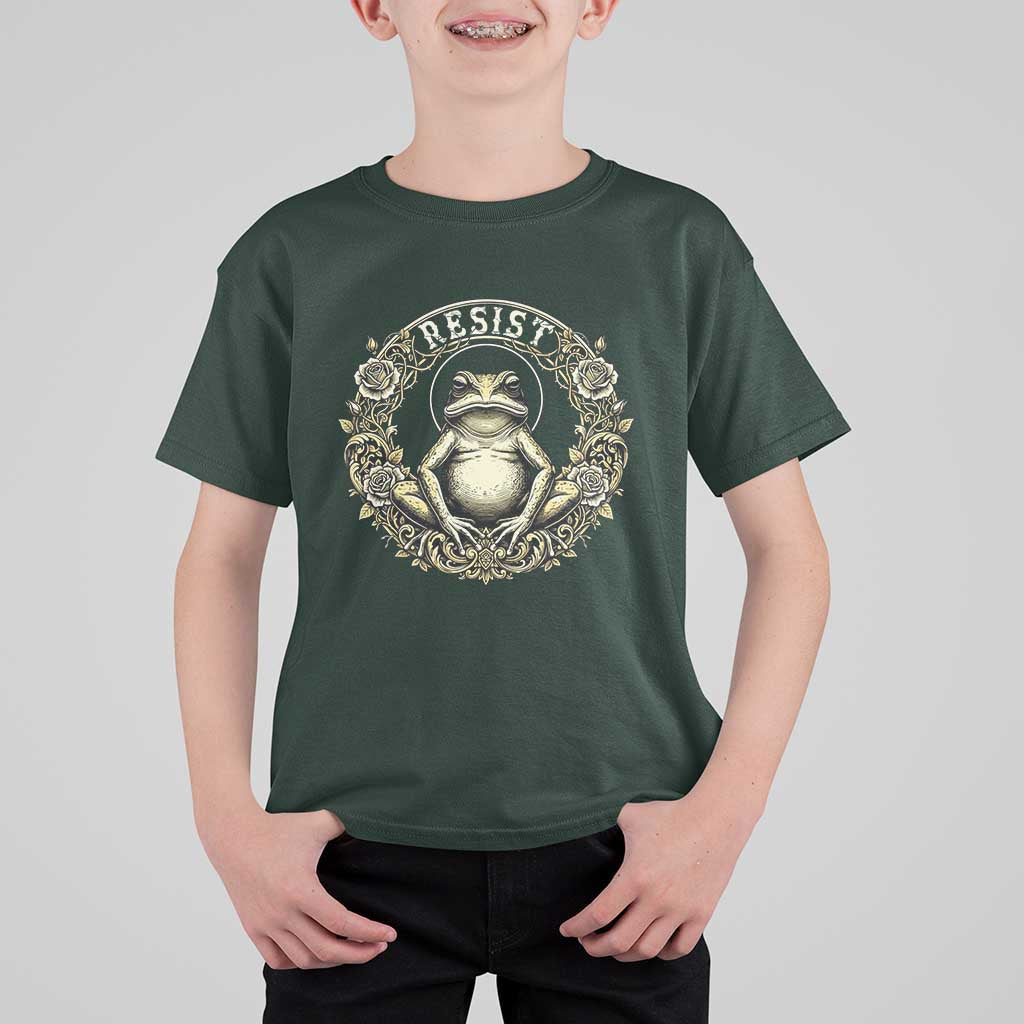 Zen Frog Resist T Shirt For Kid Sacred Resistance Protest Ornate Style Graphic - Wonder Print Shop