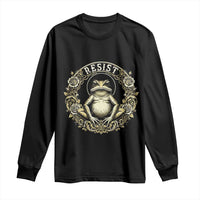 Zen Frog Resist Long Sleeve Shirt Sacred Resistance Protest Ornate Style Graphic - Wonder Print Shop
