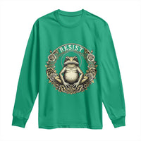 Zen Frog Resist Long Sleeve Shirt Sacred Resistance Protest Ornate Style Graphic - Wonder Print Shop