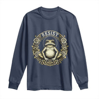 Zen Frog Resist Long Sleeve Shirt Sacred Resistance Protest Ornate Style Graphic - Wonder Print Shop