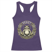Zen Frog Resist Racerback Tank Top Sacred Resistance Protest Ornate Style Graphic - Wonder Print Shop