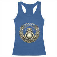 Zen Frog Resist Racerback Tank Top Sacred Resistance Protest Ornate Style Graphic - Wonder Print Shop