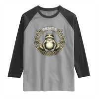 Zen Frog Resist Raglan Shirt Sacred Resistance Protest Ornate Style Graphic - Wonder Print Shop