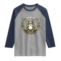 Zen Frog Resist Raglan Shirt Sacred Resistance Protest Ornate Style Graphic - Wonder Print Shop