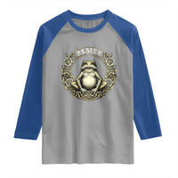 Zen Frog Resist Raglan Shirt Sacred Resistance Protest Ornate Style Graphic - Wonder Print Shop